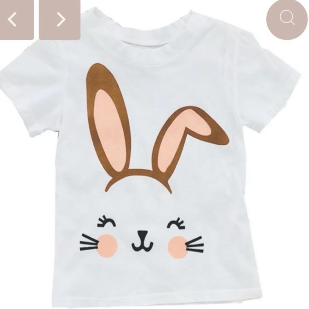 Brokedown Clothing Child’s Kids Bunny T Shirt Easter White Size 10 - Picture 2 of 5